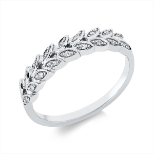 Memoire halb Ring  18kt Weißgold mit 0,07ct Diamanten