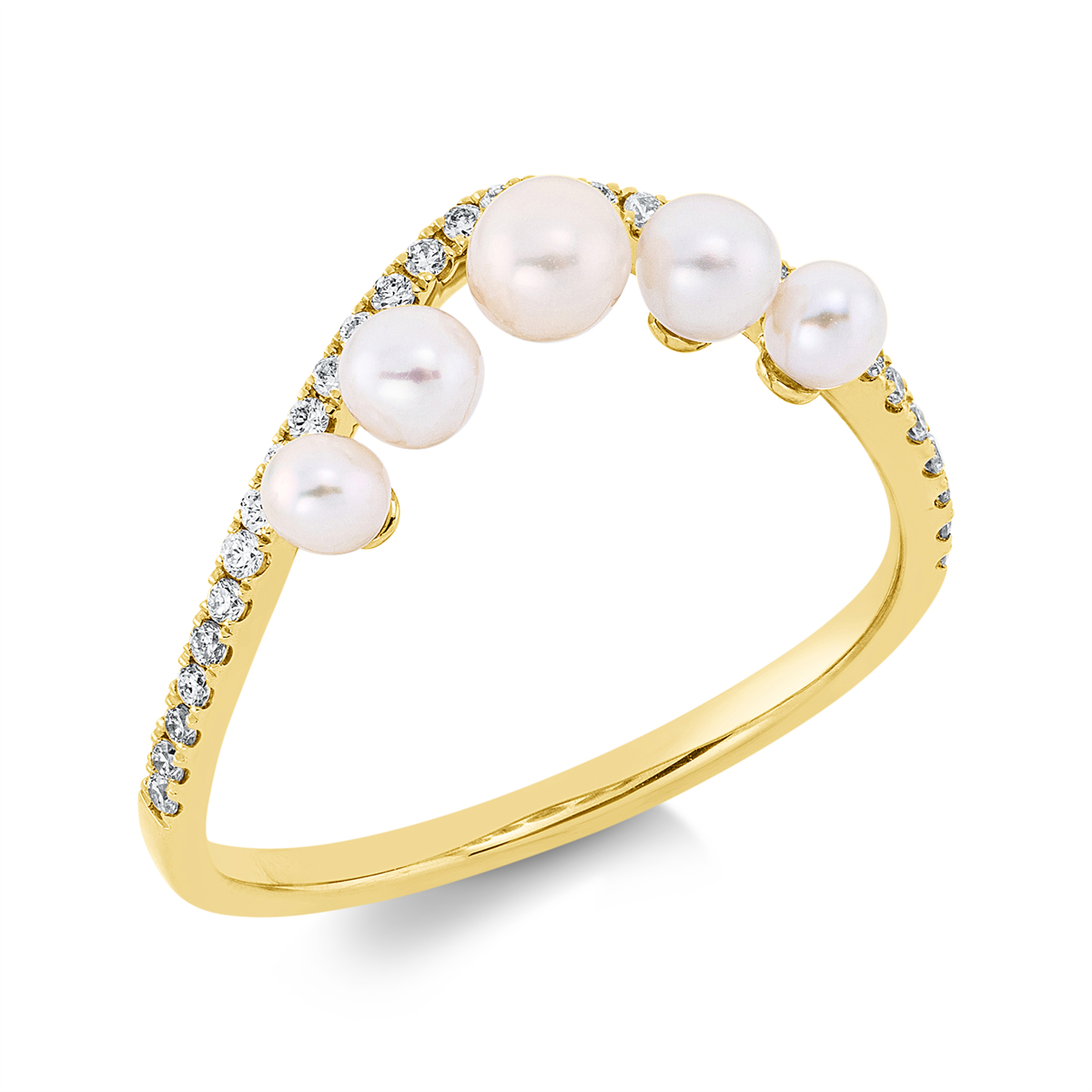 Ring  18kt Gelbgold mit 0,15ct Diamanten