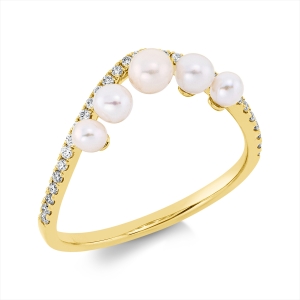 Ring  18kt Gelbgold mit 0,15ct Diamanten