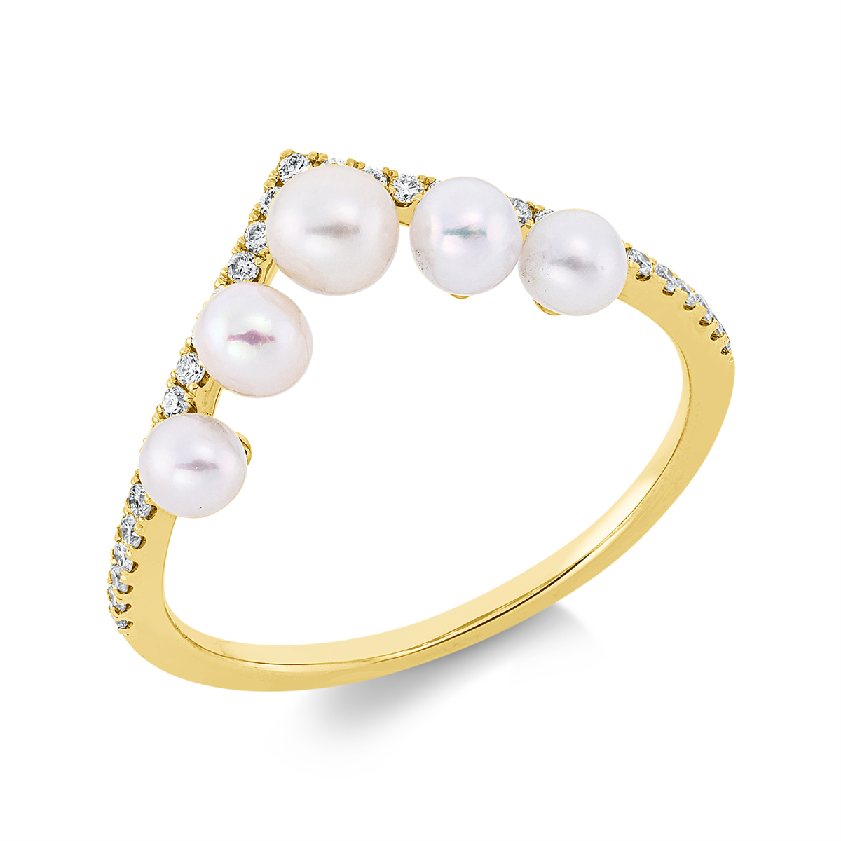 Ring  18kt Gelbgold mit 0,16ct Diamanten