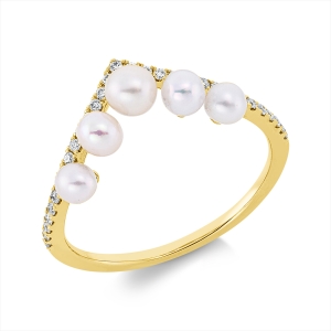 Ring  18kt Gelbgold mit 0,16ct Diamanten