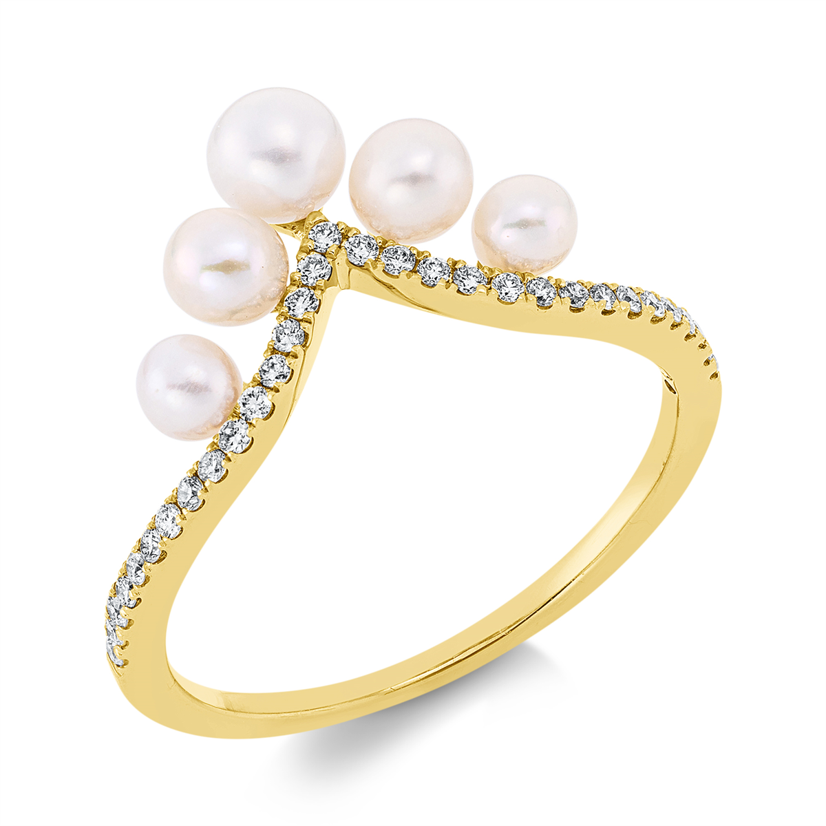 Ring  18kt Gelbgold mit 0,15ct Diamanten