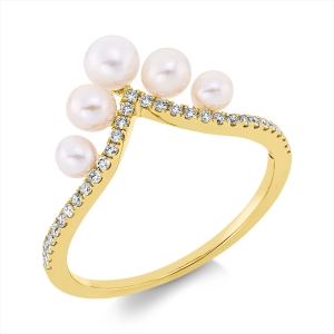 Ring  18kt Gelbgold mit 0,15ct Diamanten
