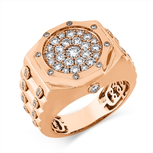 Ring  18kt Rotgold mattiert mit 0,90ct Diamanten