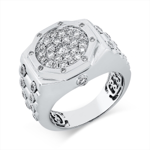 Ring  18kt Rotgold mattiert mit 0,90ct Diamanten
