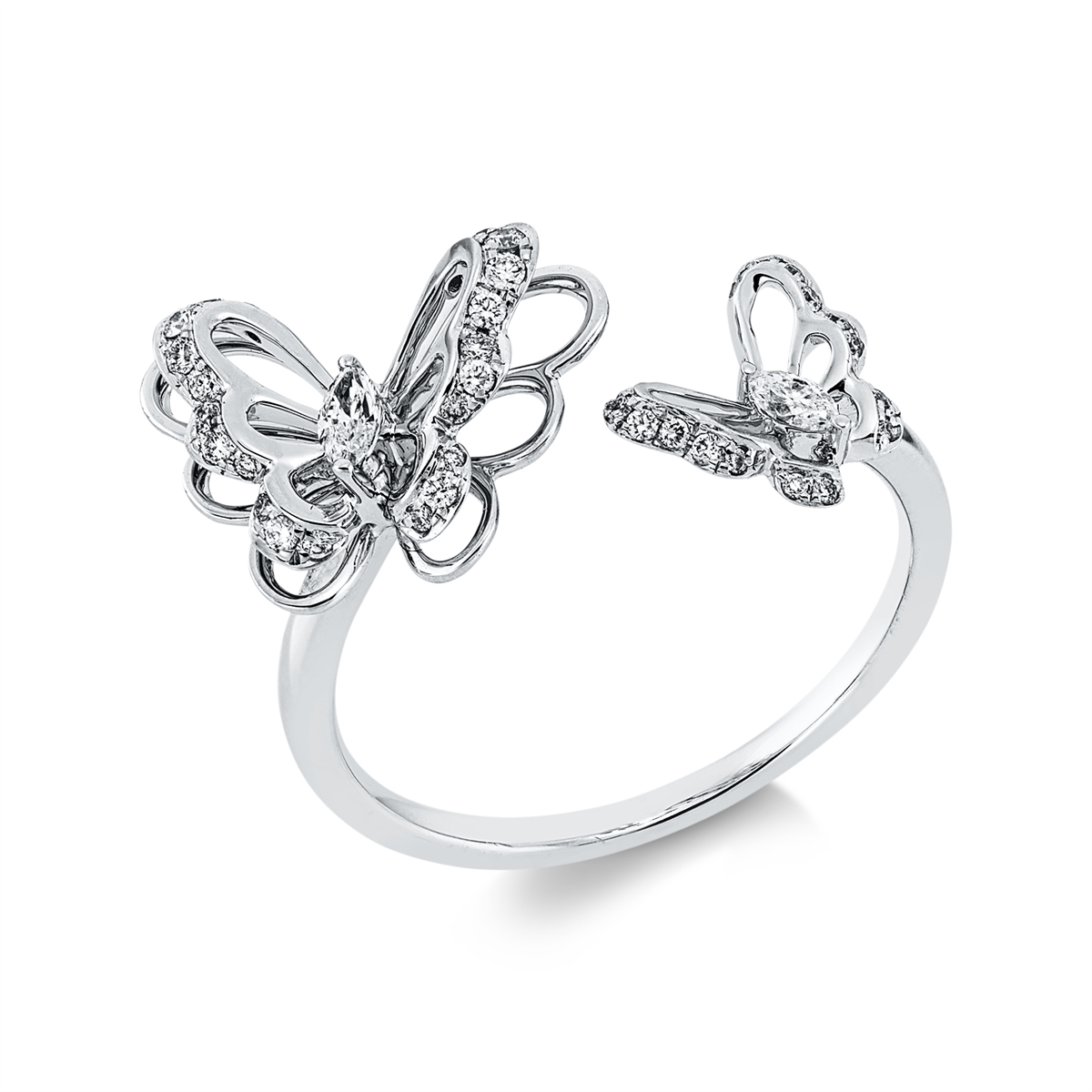 Ring 18 kt WG Schmetterling