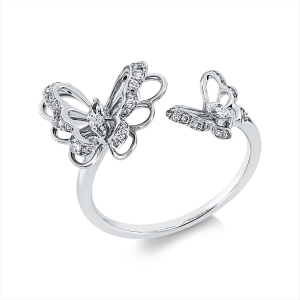 Ring 18 kt WG Schmetterling