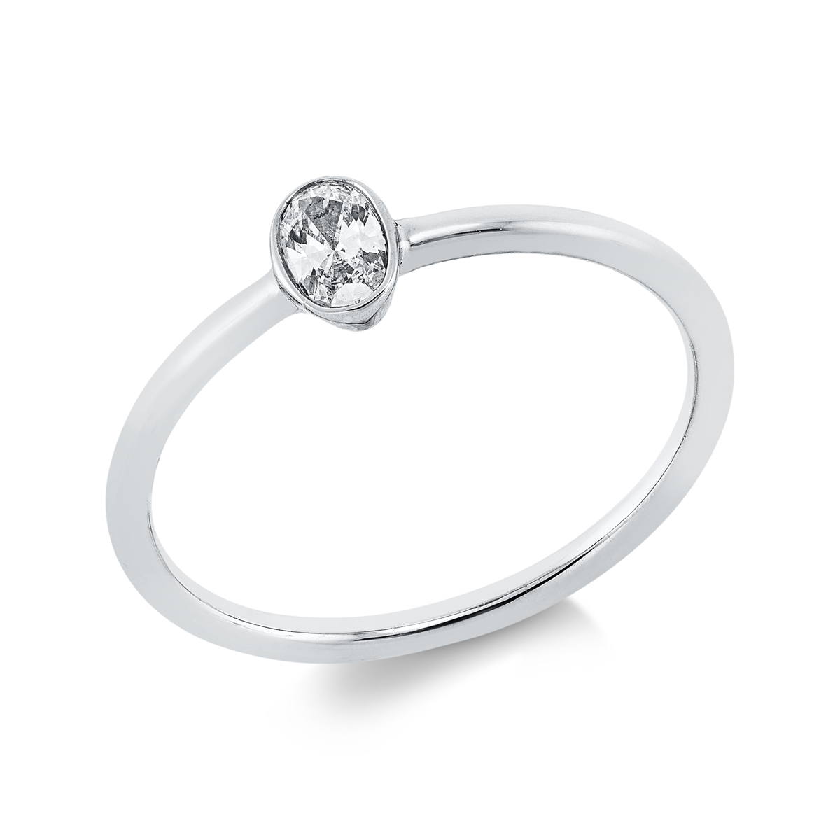 Solitaire Ring  18kt Weißgold mit 0,17ct Diamanten