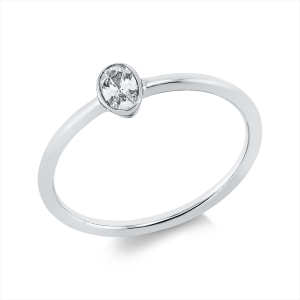 Solitaire Ring  18kt Weißgold mit 0,17ct Diamanten