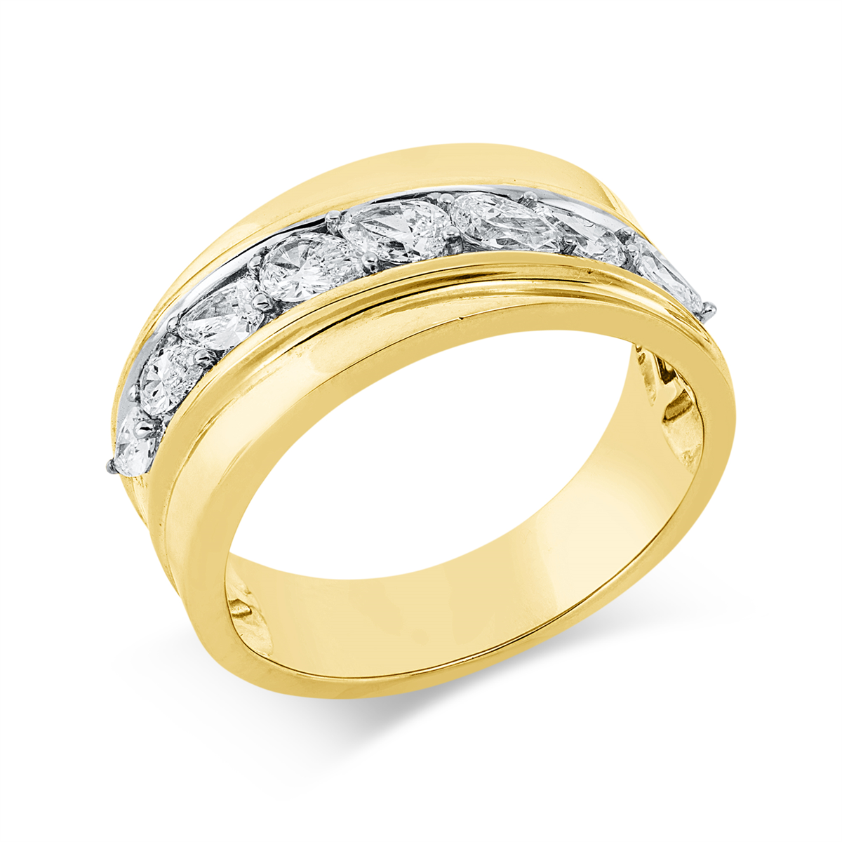 Ring 14 kt GG, Fassung rhodiniert