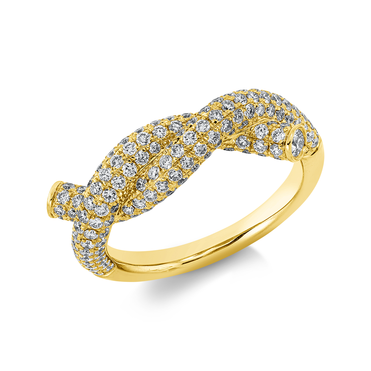 Pavé Ring  18kt Gelbgold mit 1,39ct Diamanten