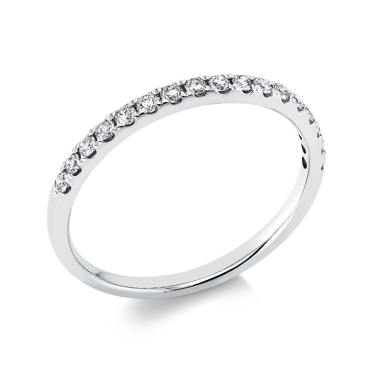 Memoire halb Ring  18kt Weißgold mit 0,25ct Diamanten