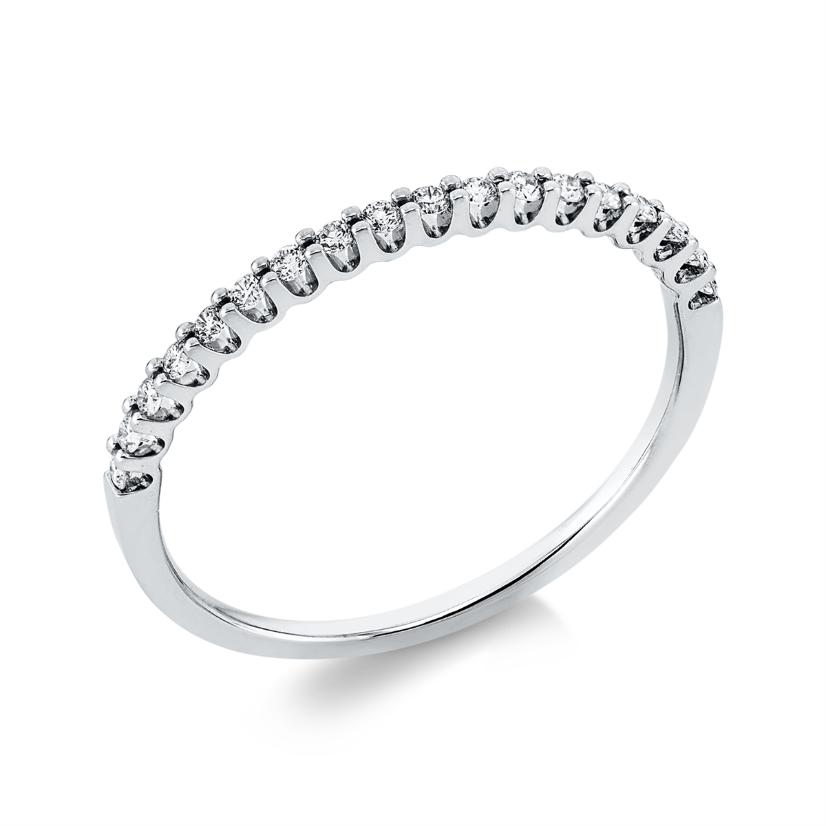 Memoire halb Ring  18kt Weißgold mit 0,15ct Diamanten