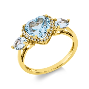 Ring 3er-Krappe 18 kt GG Herz