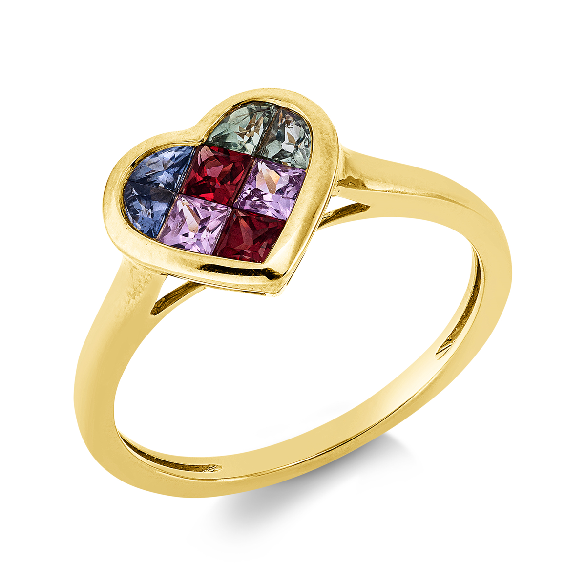 Ring Zarge 18 kt GG Herz