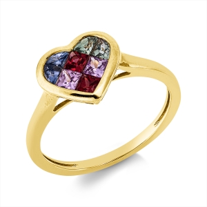 Ring Zarge 18 kt GG Herz