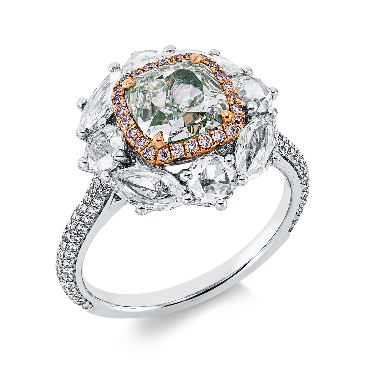 Ring 18 kt WG+RG, GIA 5182175356