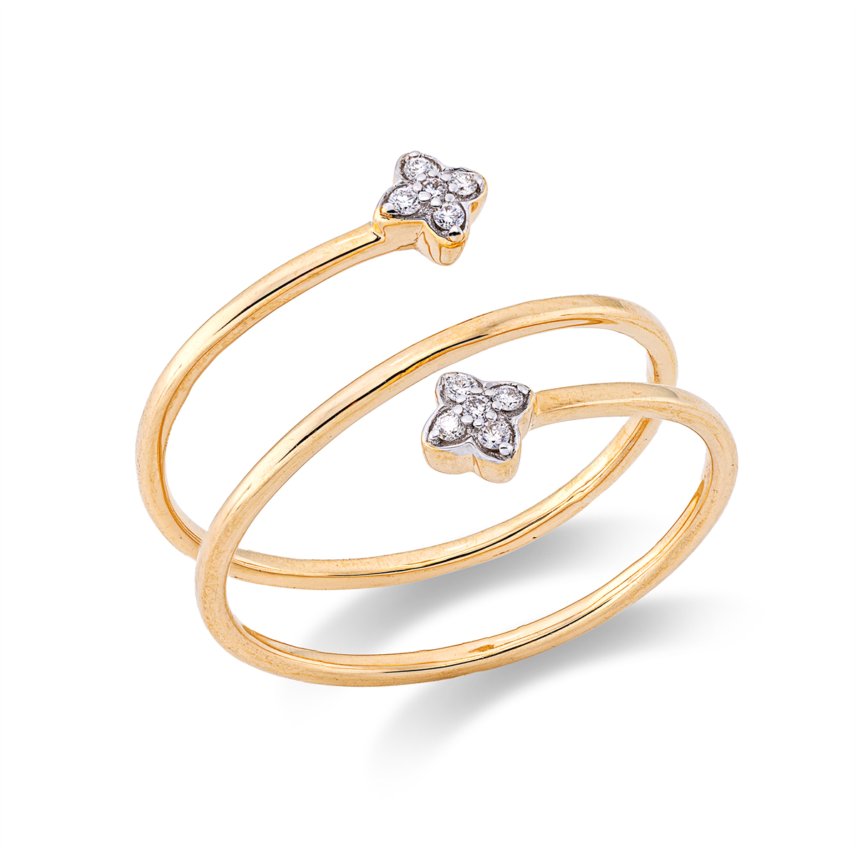 Ring 18 kt GG, Fassung rhodiniert