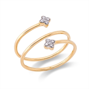 Ring 18 kt GG, Fassung rhodiniert