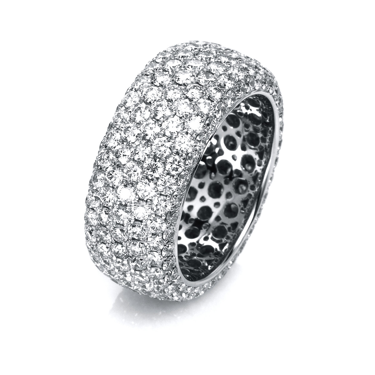 Pavé Ring  18kt Weißgold mit 4,70ct Diamanten