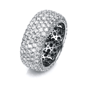 Pavé Ring  18kt Weißgold mit 4,70ct Diamanten