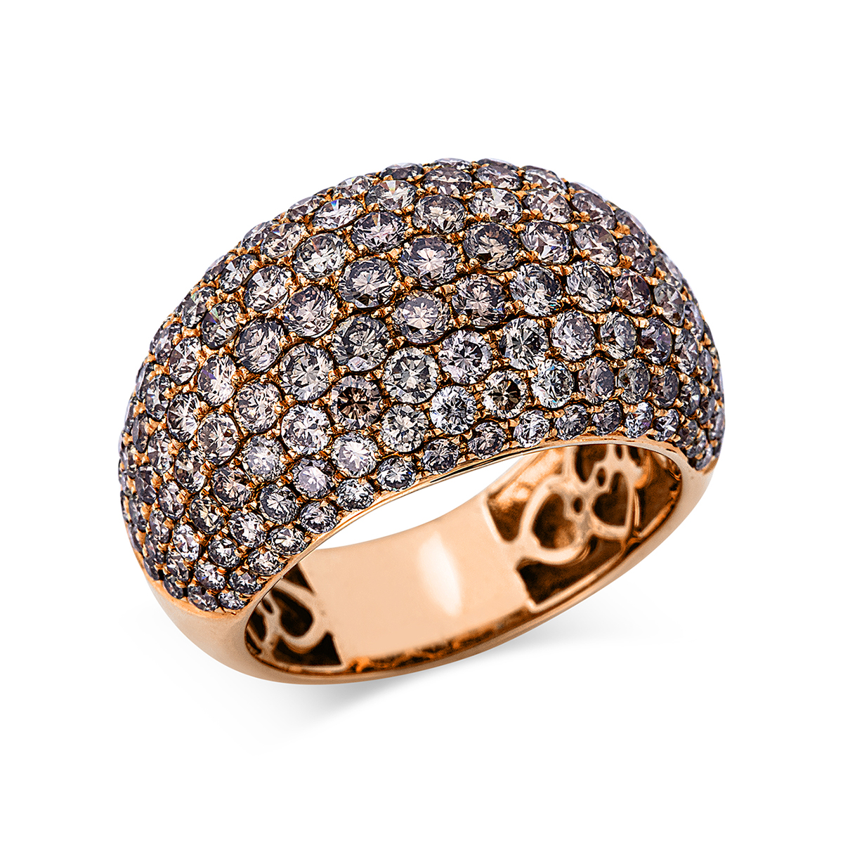 Pavé Ring  18kt Rotgold mit 3,49ct Diamanten
