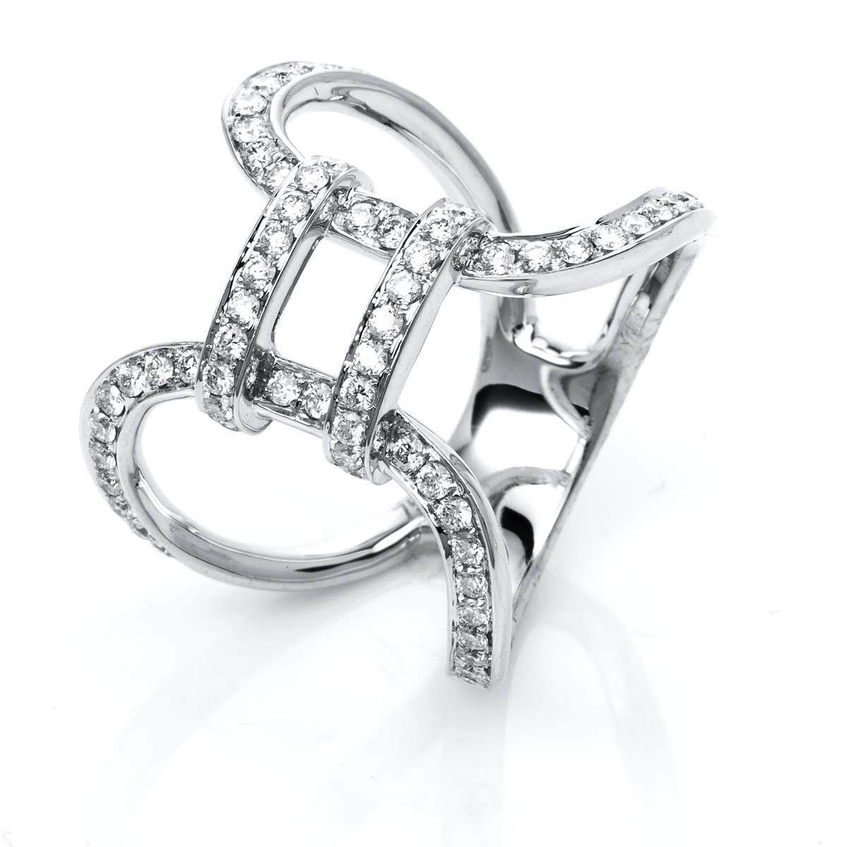 Ring  18kt Weißgold mit 0,76ct Diamanten
