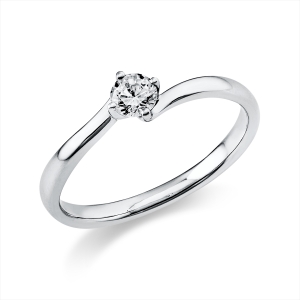 Solitaire Ring 4er-Krappe 950PL Platin mit 0,20ct Diamanten