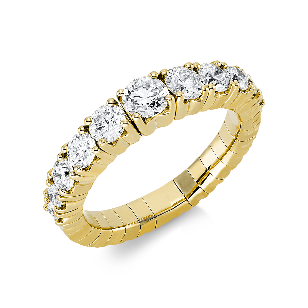 Ring 4er-Krappe 18 kt GG, Flex-Band, variabel