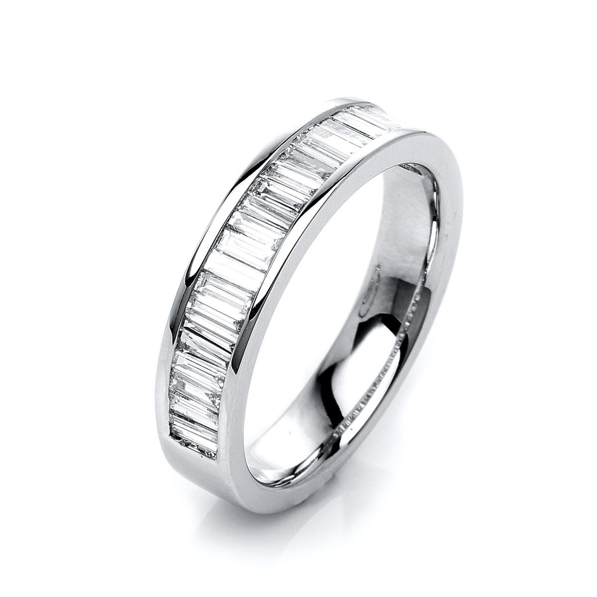 Memoire halb Ring  18kt Weißgold mit 1,01ct Diamanten