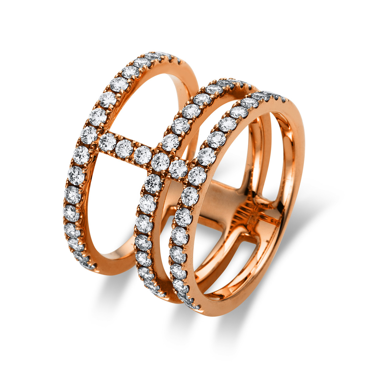 Ring  18kt Rotgold mit 0,99ct Diamanten