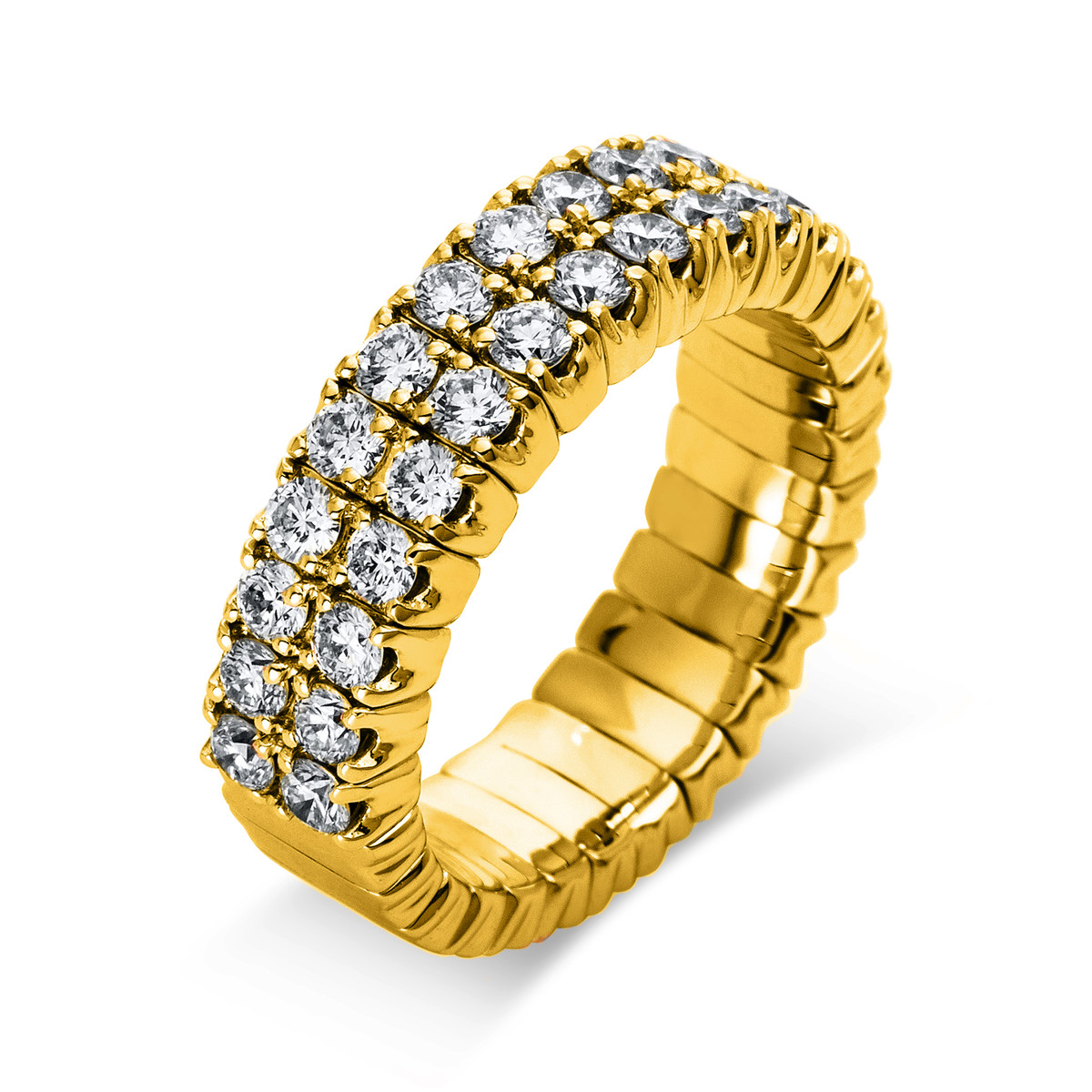 Ring 4er-Krappe 18 kt GG, Flex-Band, variabel