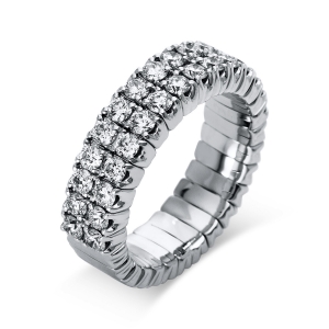 Ring 4er-Krappe 18 kt GG, Flex-Band, variabel