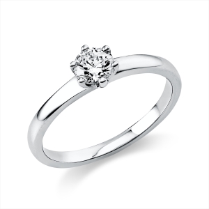 Solitaire Ring 6er-Krappe 950PL Platin GIA6501850998 mit 0,40ct Diamanten