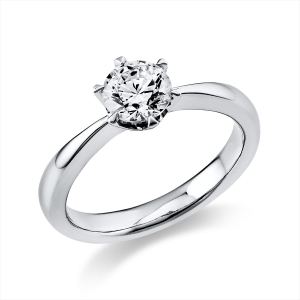 Solitaire Ring 4er-Krappe 14kt Weißgold GIA1509298379 mit 0,70ct Diamanten