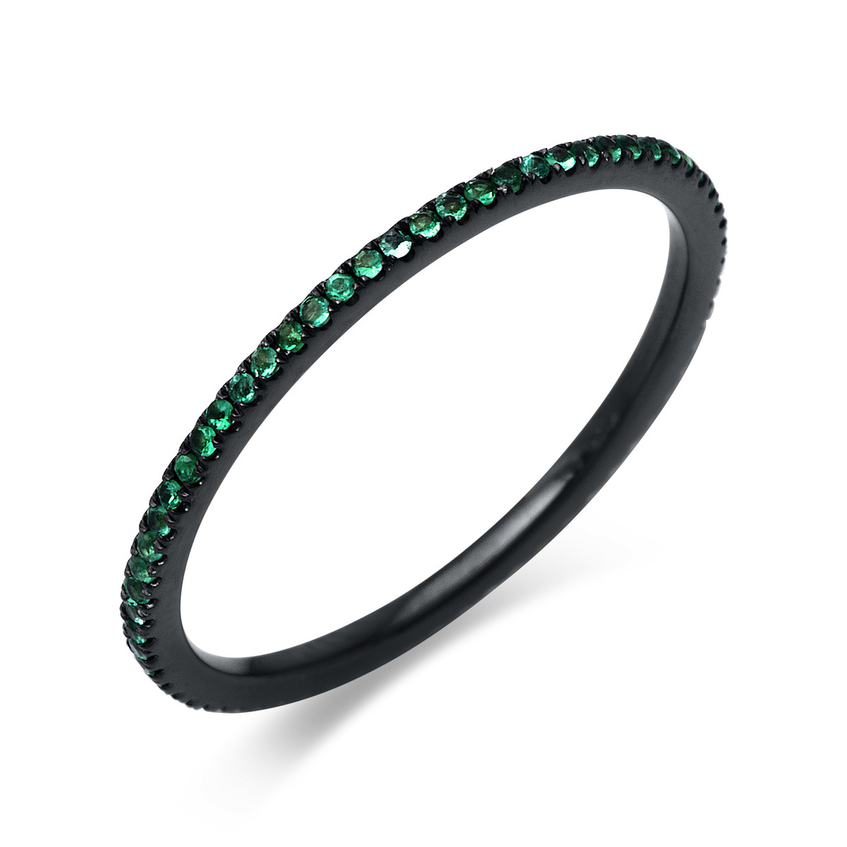 Infinity Memoire Ring  18kt Weißgold schwarz rhodiniert mit Farbstein