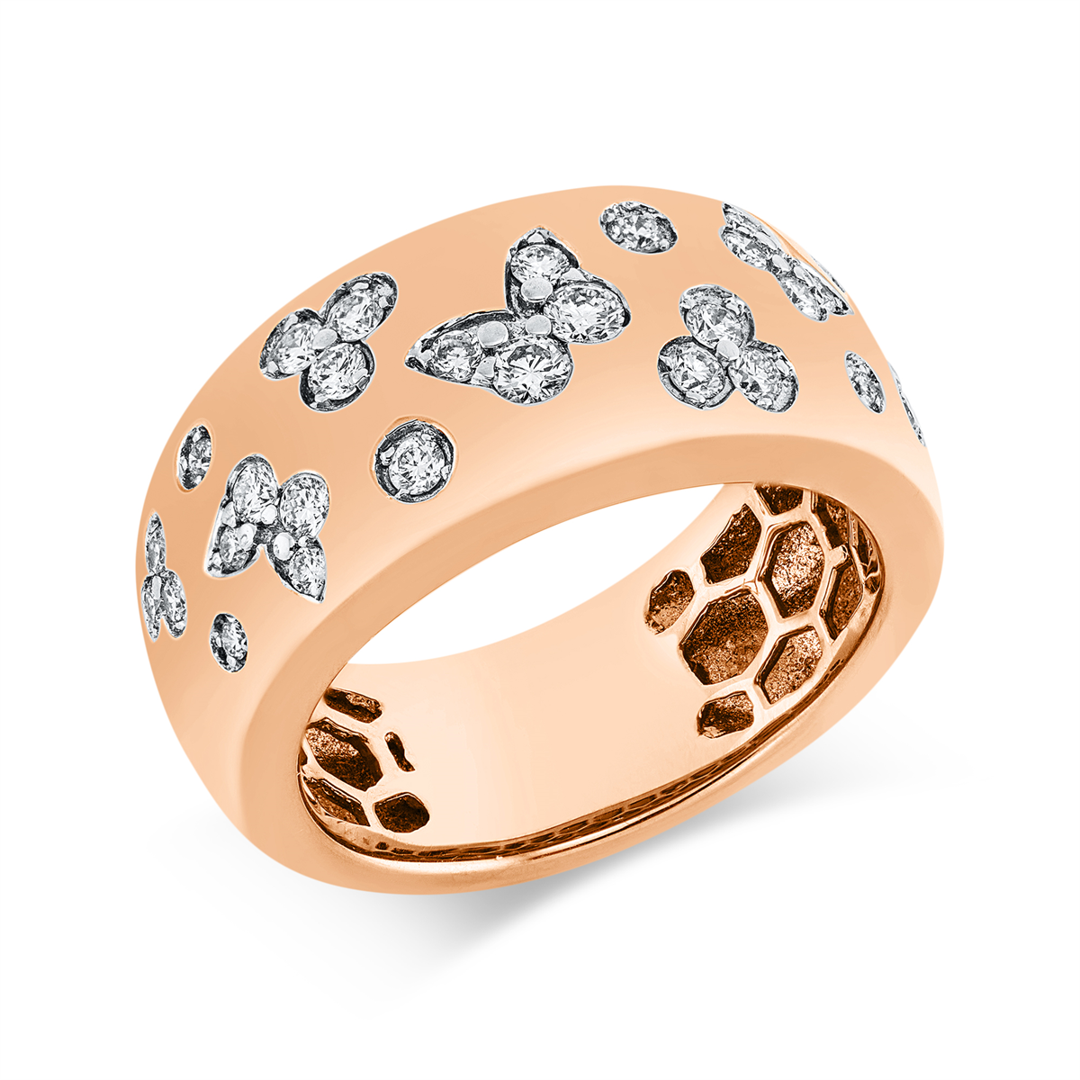 Ring  18kt Rotgold Fassung rhodiniert mit 0,47ct Diamanten