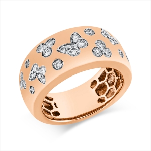 Ring  18kt Rotgold Fassung rhodiniert mit 0,47ct Diamanten