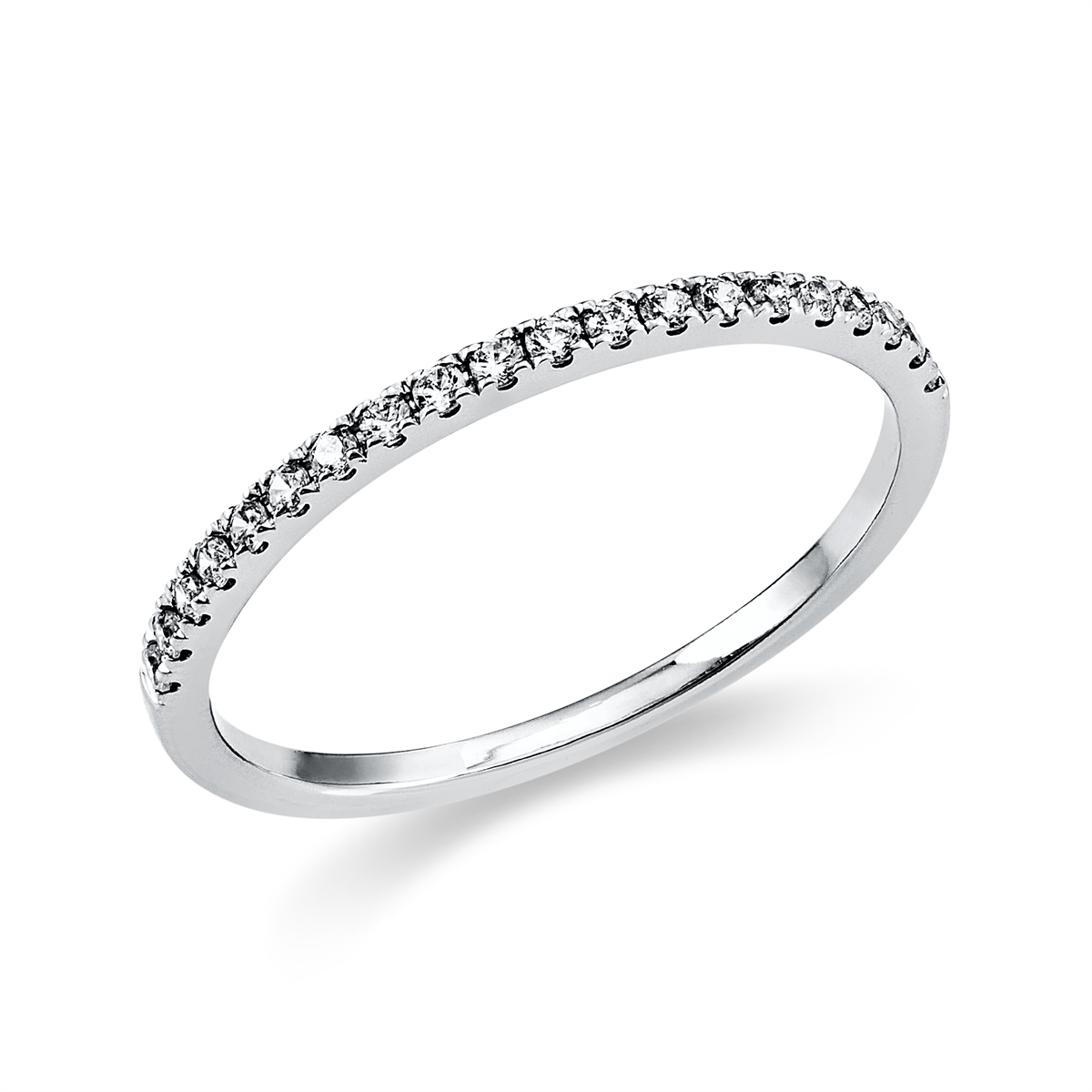 Memoire halb Ring  18kt Weißgold mit 0,15ct Diamanten