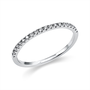 Memoire halb Ring  18kt Weißgold mit 0,15ct Diamanten