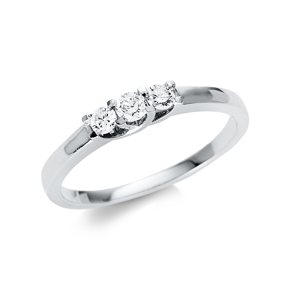 Memoire halb Ring  18kt Weißgold mit 0,22ct Diamanten