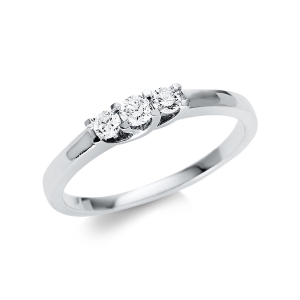 Memoire halb Ring  18kt Weißgold mit 0,22ct Diamanten