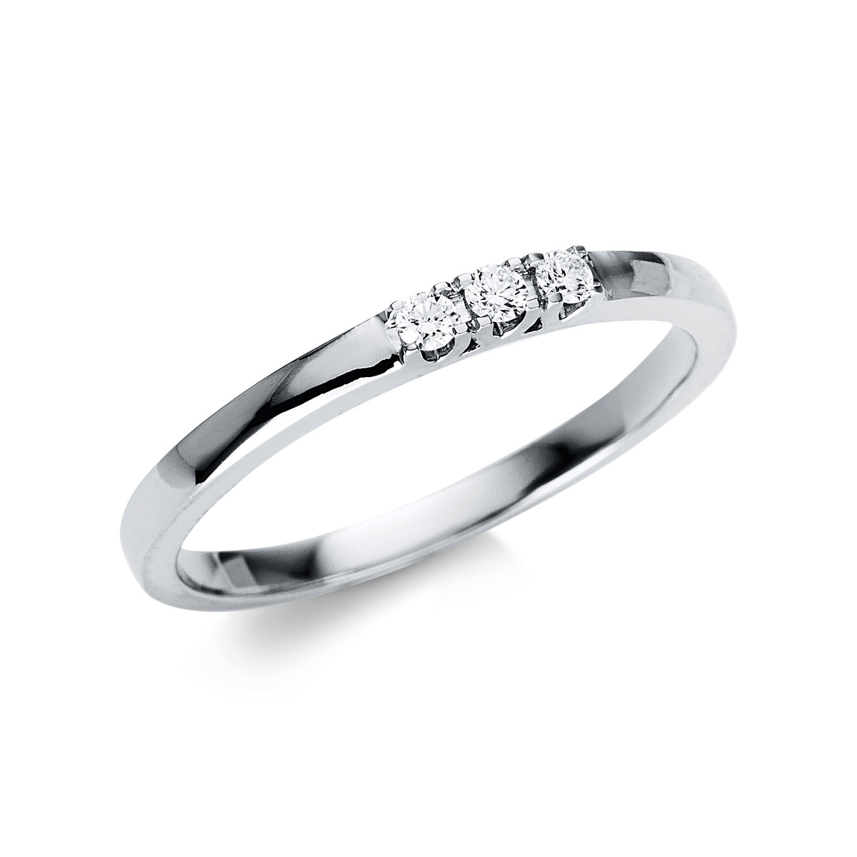 Memoire halb Ring  18kt Weißgold mit 0,08ct Diamanten