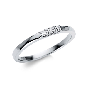 Memoire halb Ring  18kt Weißgold mit 0,08ct Diamanten