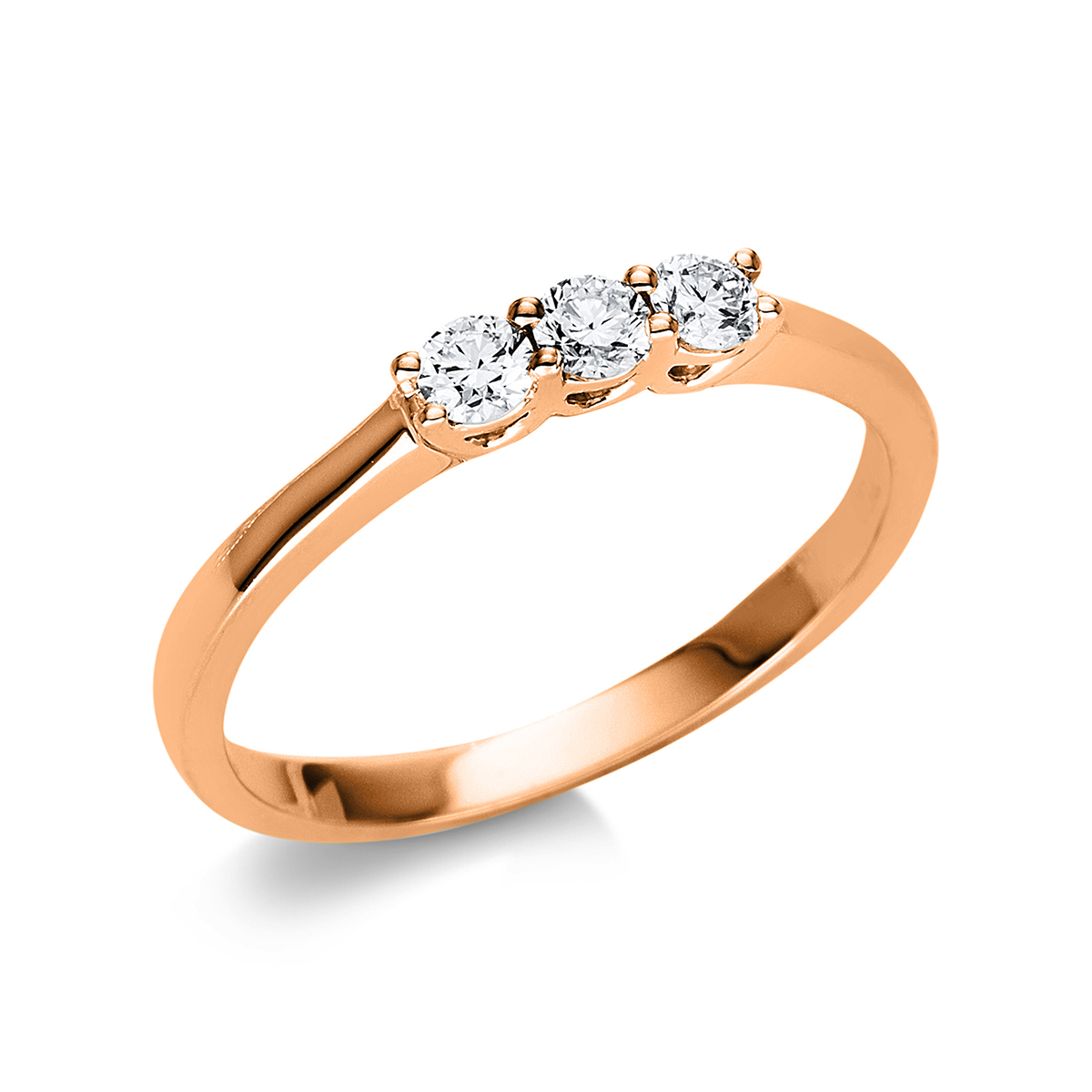 Memoire halb Ring  18kt Rotgold mit 0,24ct Diamanten
