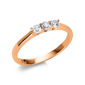 Memoire halb Ring  18kt Rotgold mit 0,24ct Diamanten