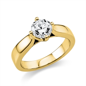 Solitaire Ring 4er-Krappe 14kt Gelbgold mit 0,00ct Diamanten