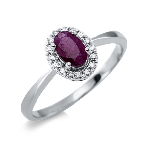 Ring 4er-Krappe 18 kt GG, Fassung rhodiniert