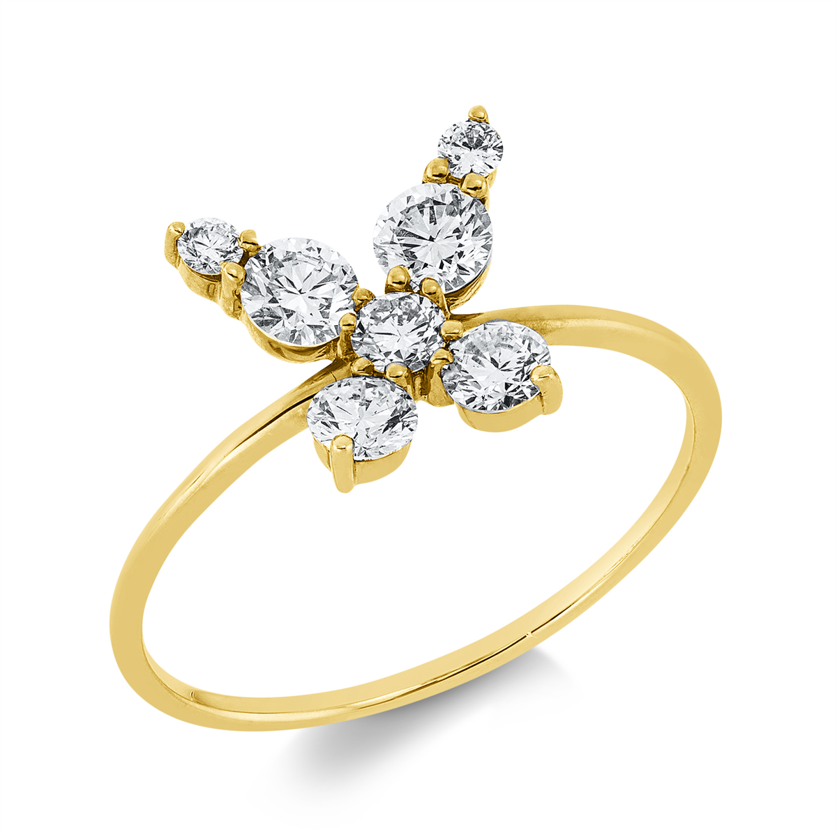 Ring  18kt Gelbgold  Schmetterling mit 0,64ct Diamanten