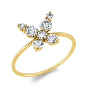 Ring  18kt Gelbgold  Schmetterling mit 0,64ct Diamanten